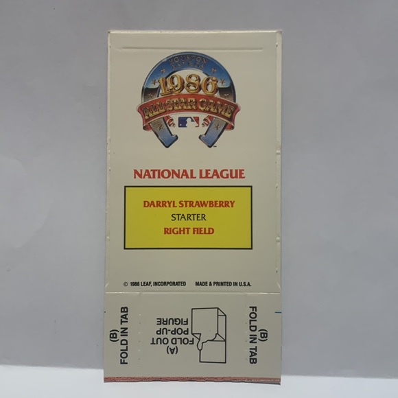 1987 Donruss All-Stars Pop-Ups Darryl Strawberry Mets (MISC6) - Picture 2 of 2